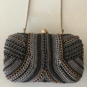 Zara Metallic Chain Clutch